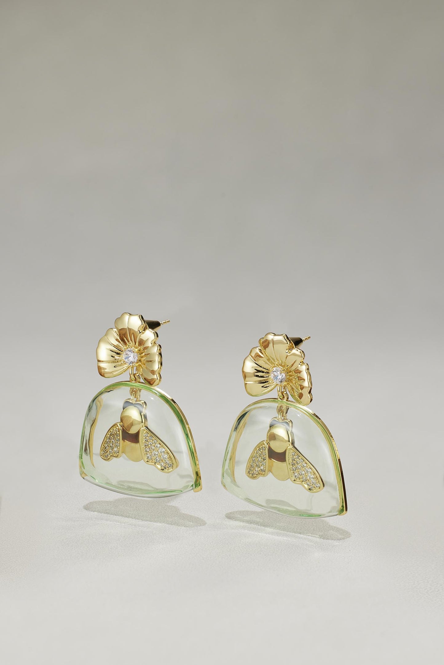 Lucite Amber Dangle Earrings