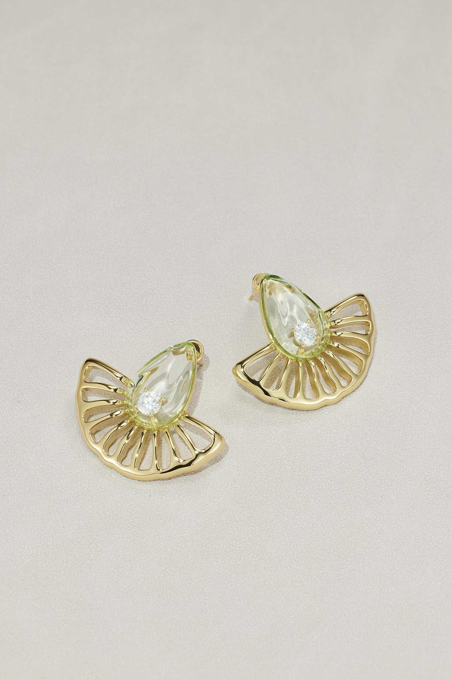 Retro Rhinestone Birds Lucite Hoop Earrings