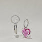 Lucite Dyed Heart Earrings