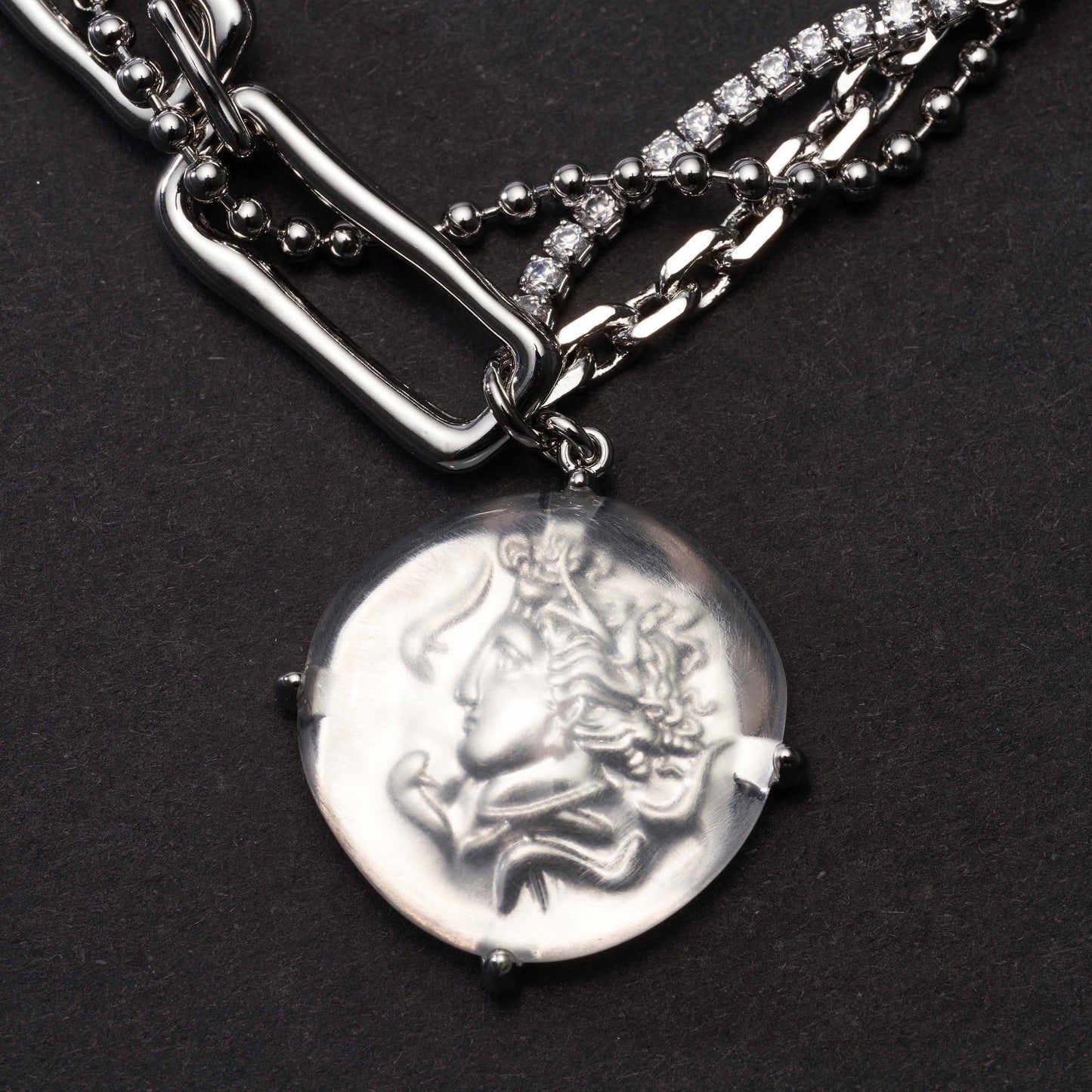 Pearl Metalic Lucite Bracelet