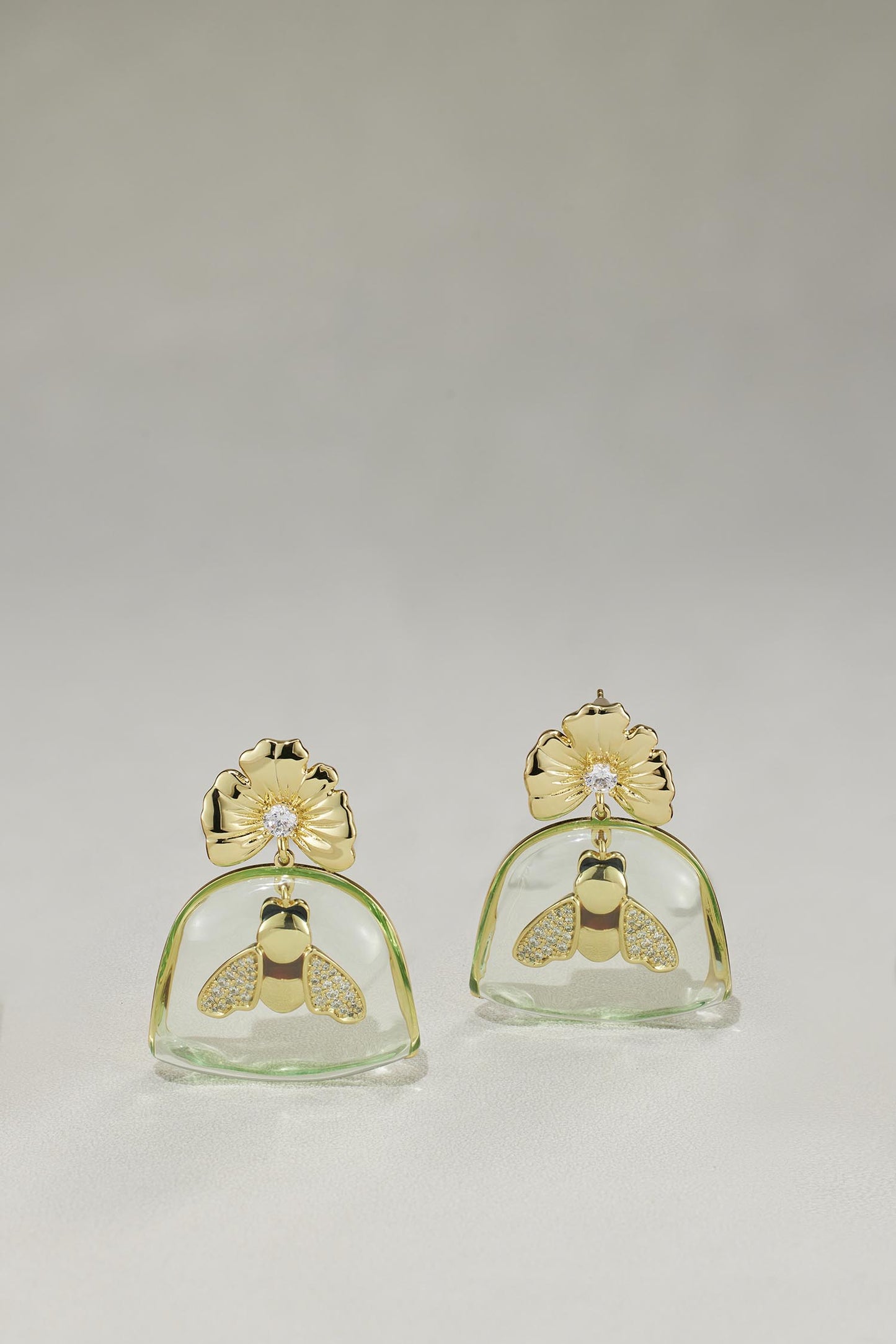 Lucite Amber Dangle Earrings