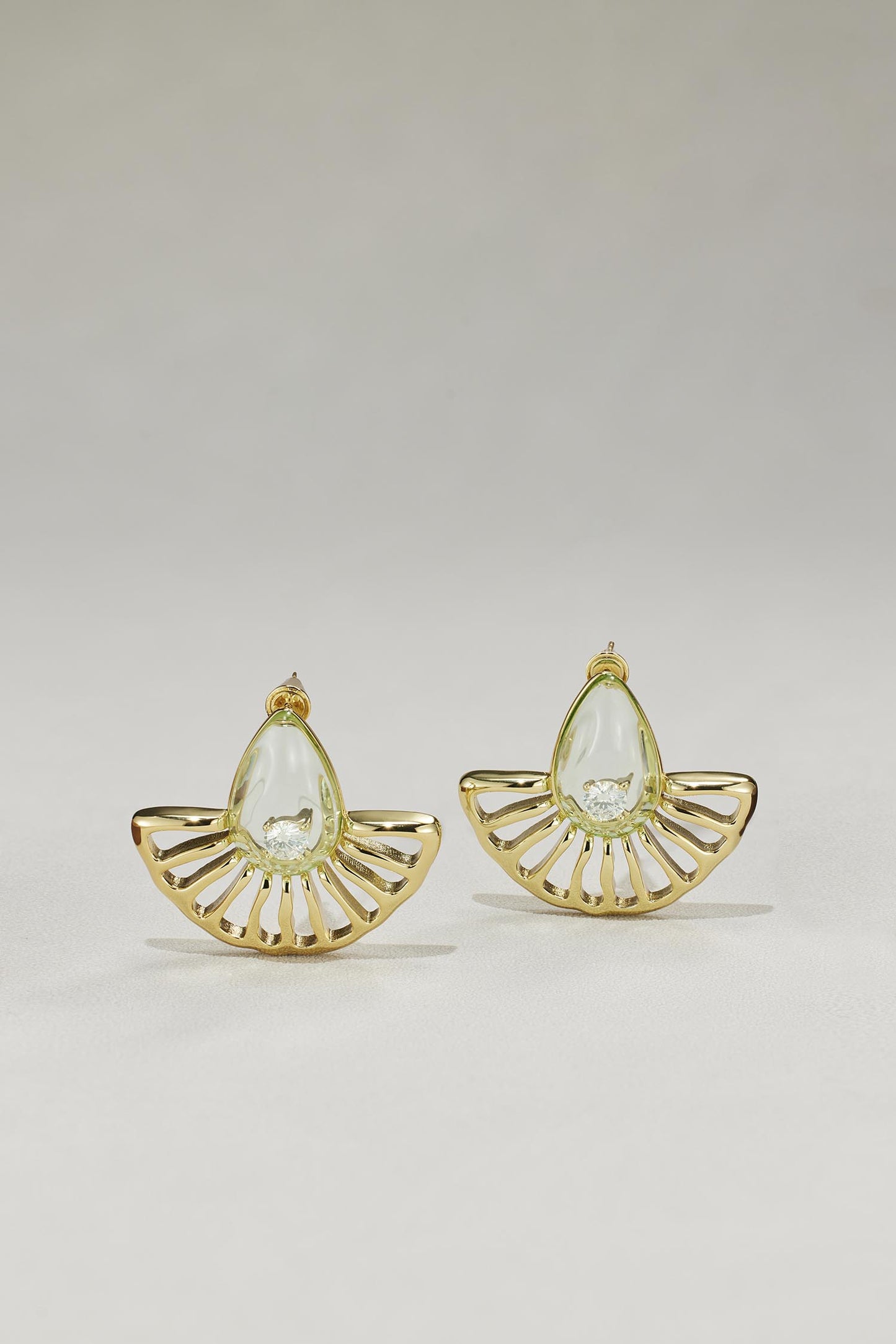 Retro Rhinestone Birds Lucite Hoop Earrings