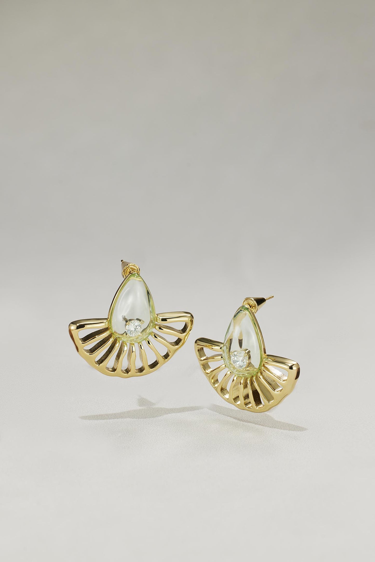 Retro Rhinestone Birds Lucite Hoop Earrings
