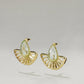 Retro Rhinestone Birds Lucite Hoop Earrings