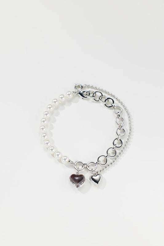 Tak Modne Lucite Dyed Heart Bracelet