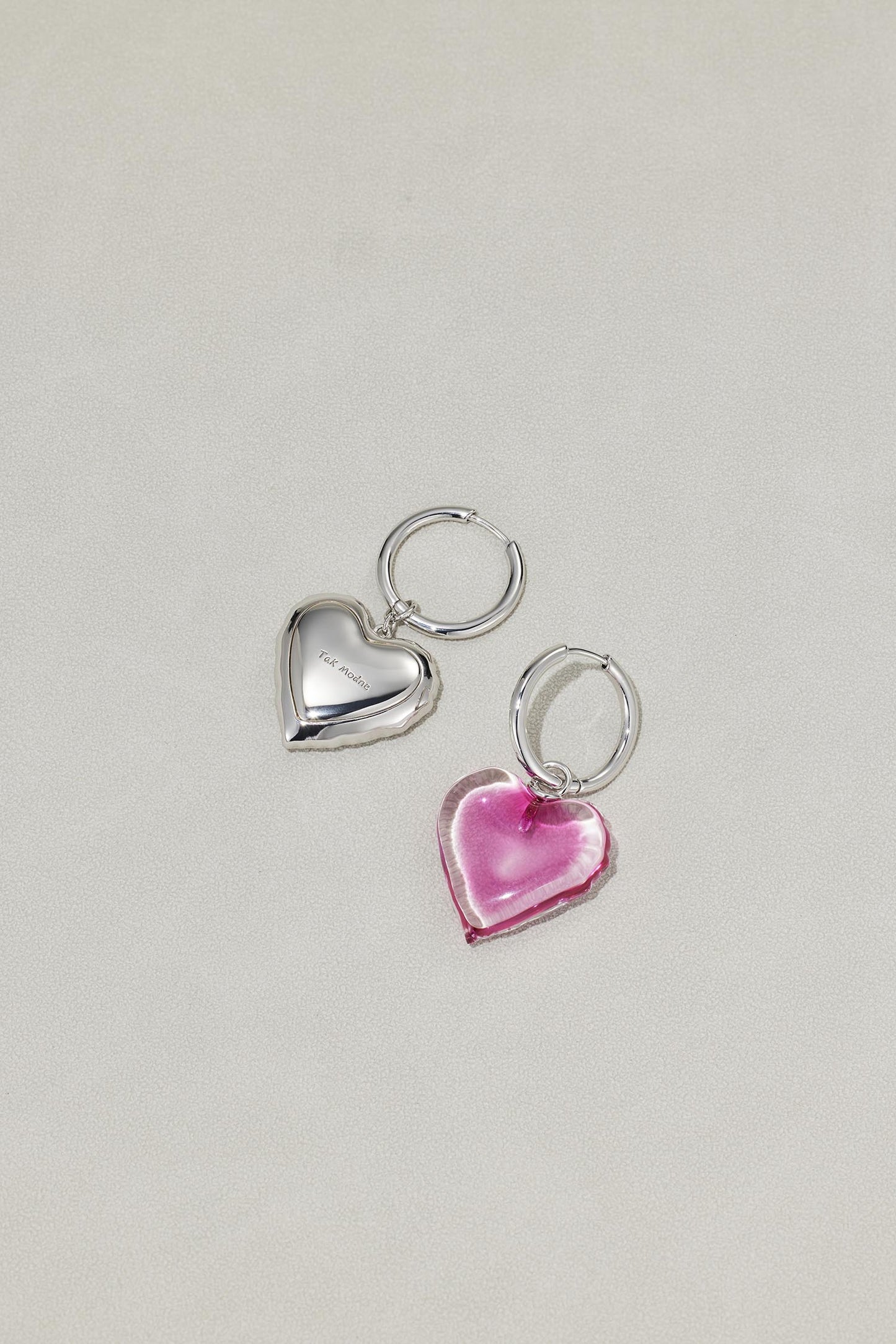 Lucite Dyed Heart Earrings