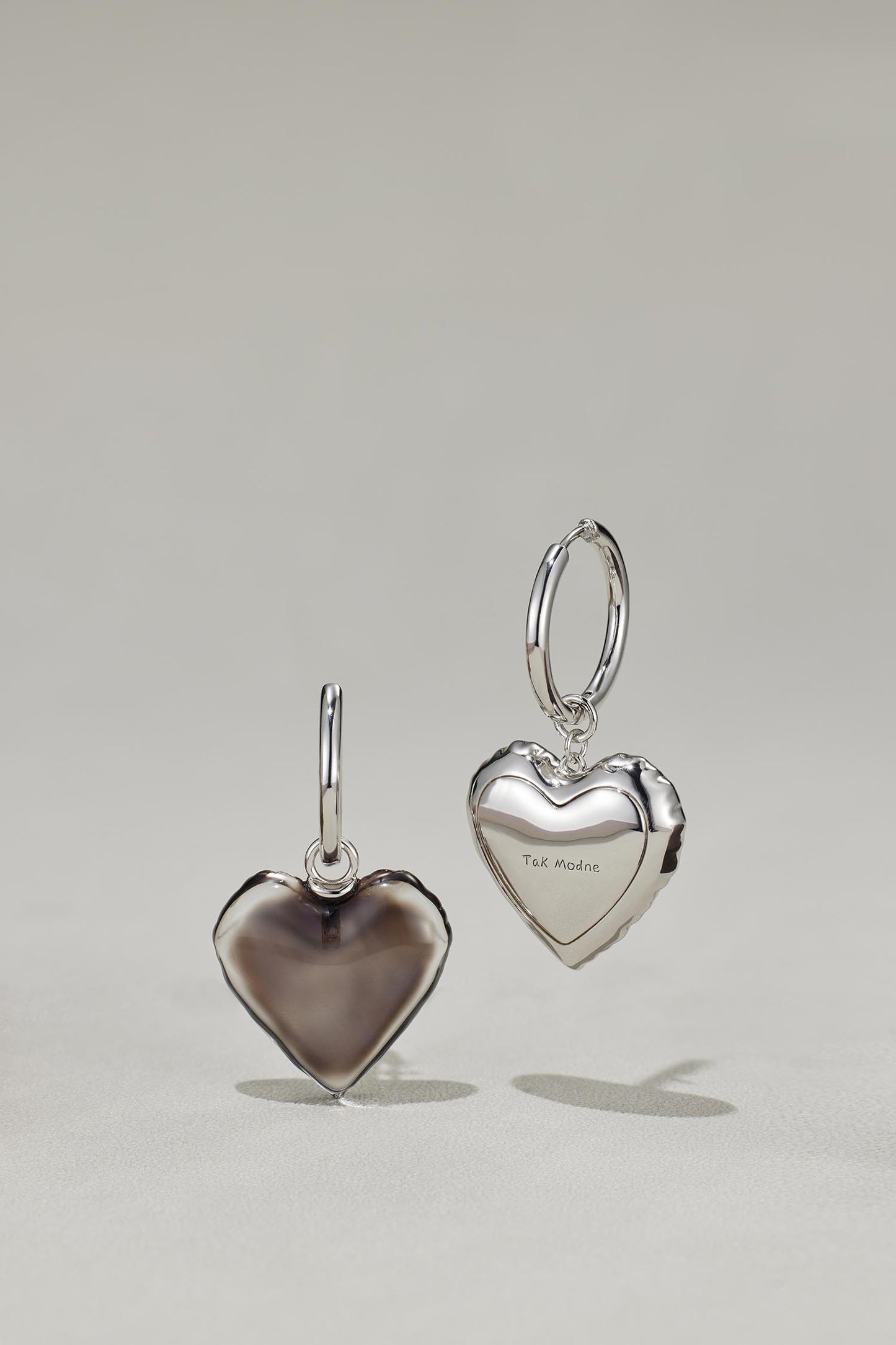 Lucite Dyed Heart Earrings