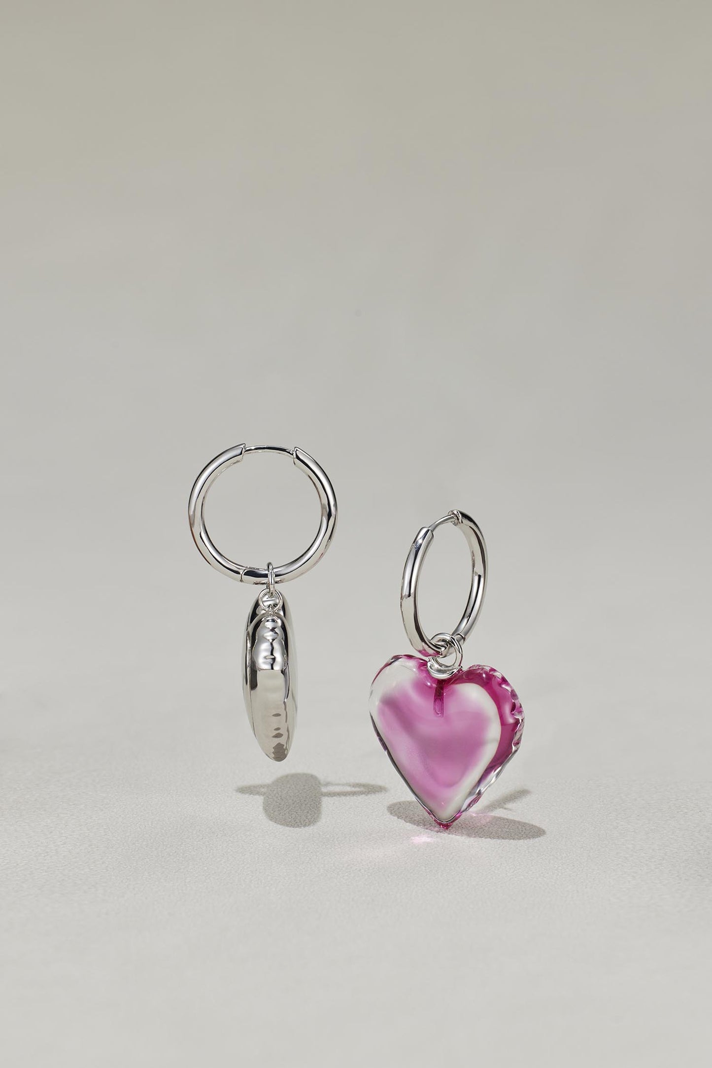Lucite Dyed Heart Earrings