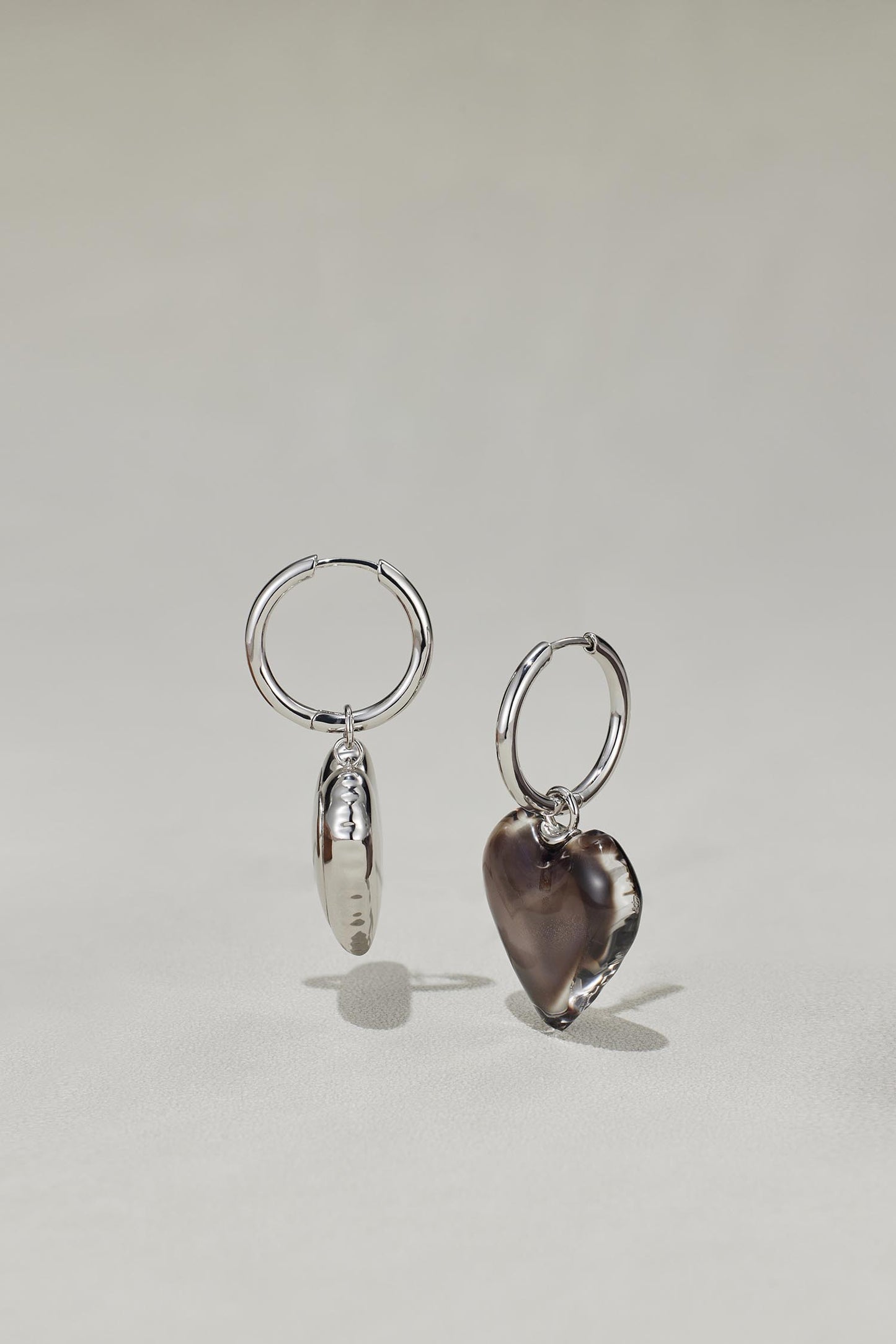 Lucite Dyed Heart Earrings