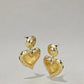 Golden Heart Retro Dangle Earrings