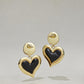 Golden Heart Retro Dangle Earrings