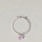 Pearl Lucite Dyed Heart Bracelet