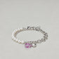 Pearl Lucite Dyed Heart Bracelet