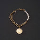 Pearl Metalic Lucite Bracelet